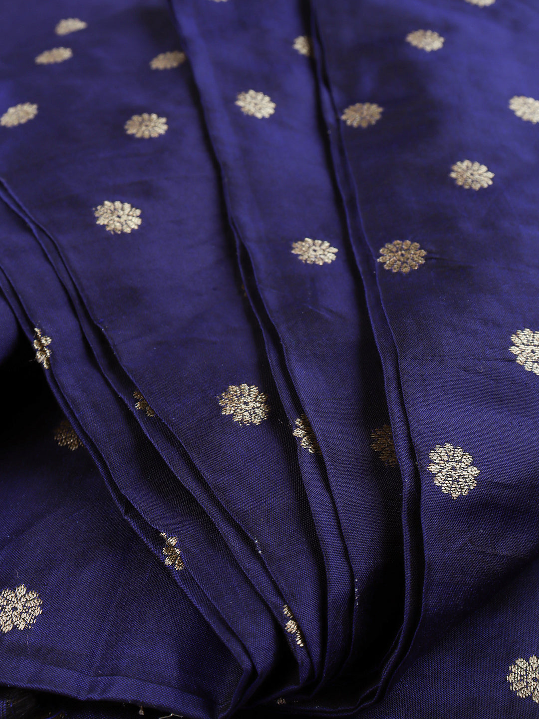 100% Pure Silk Shirt Fabric Navy Blue