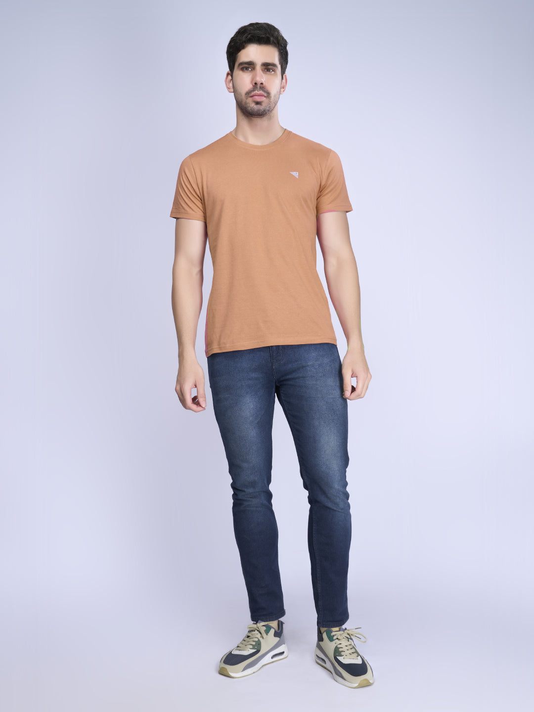 Mens 100% Cotton Orange Half Sleeves Expert Tee - ET4