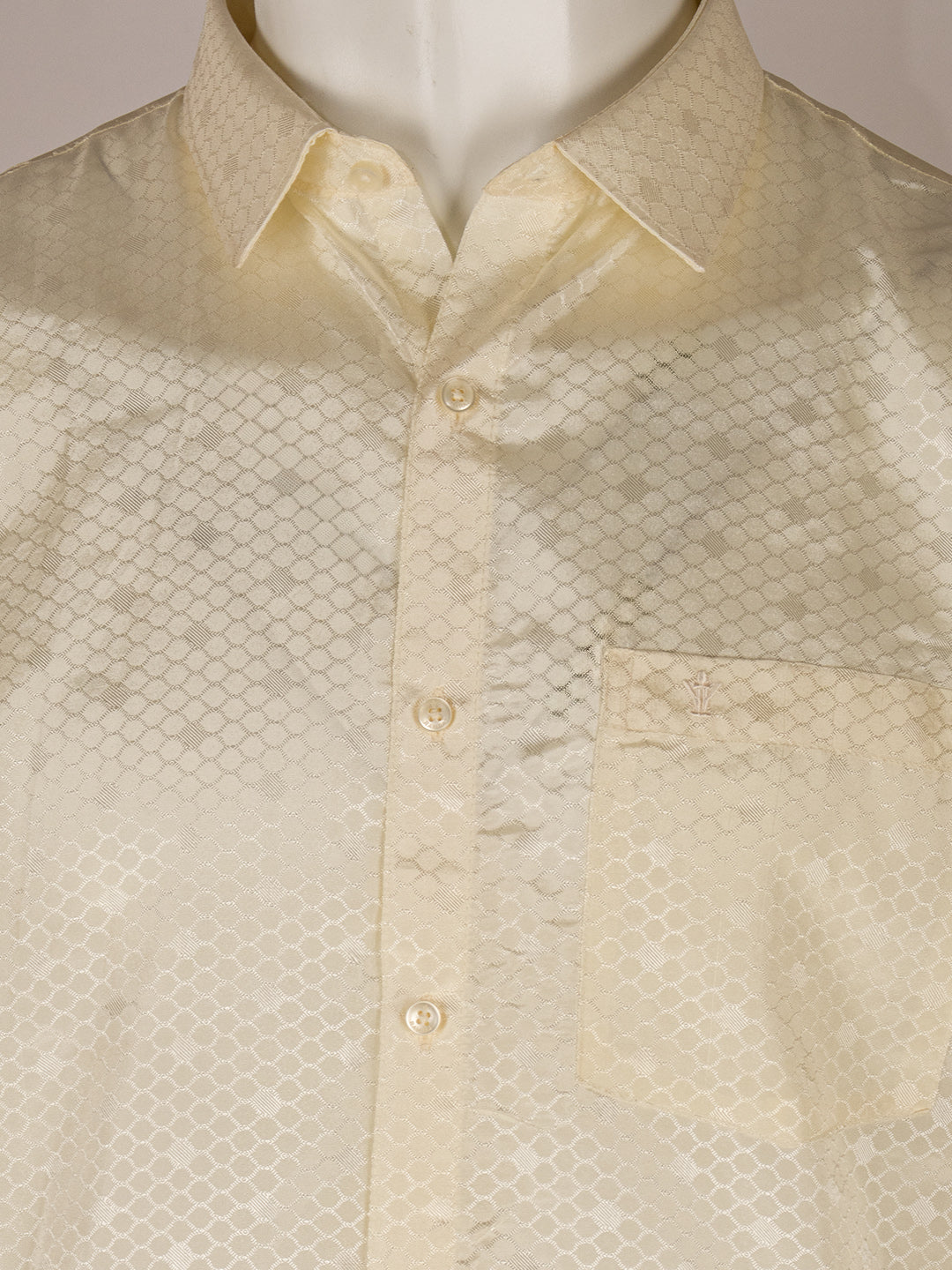 Men Art Silk Cream Self Design Shirt & Dhoti Towel Set Parinayam Grand CRJD3