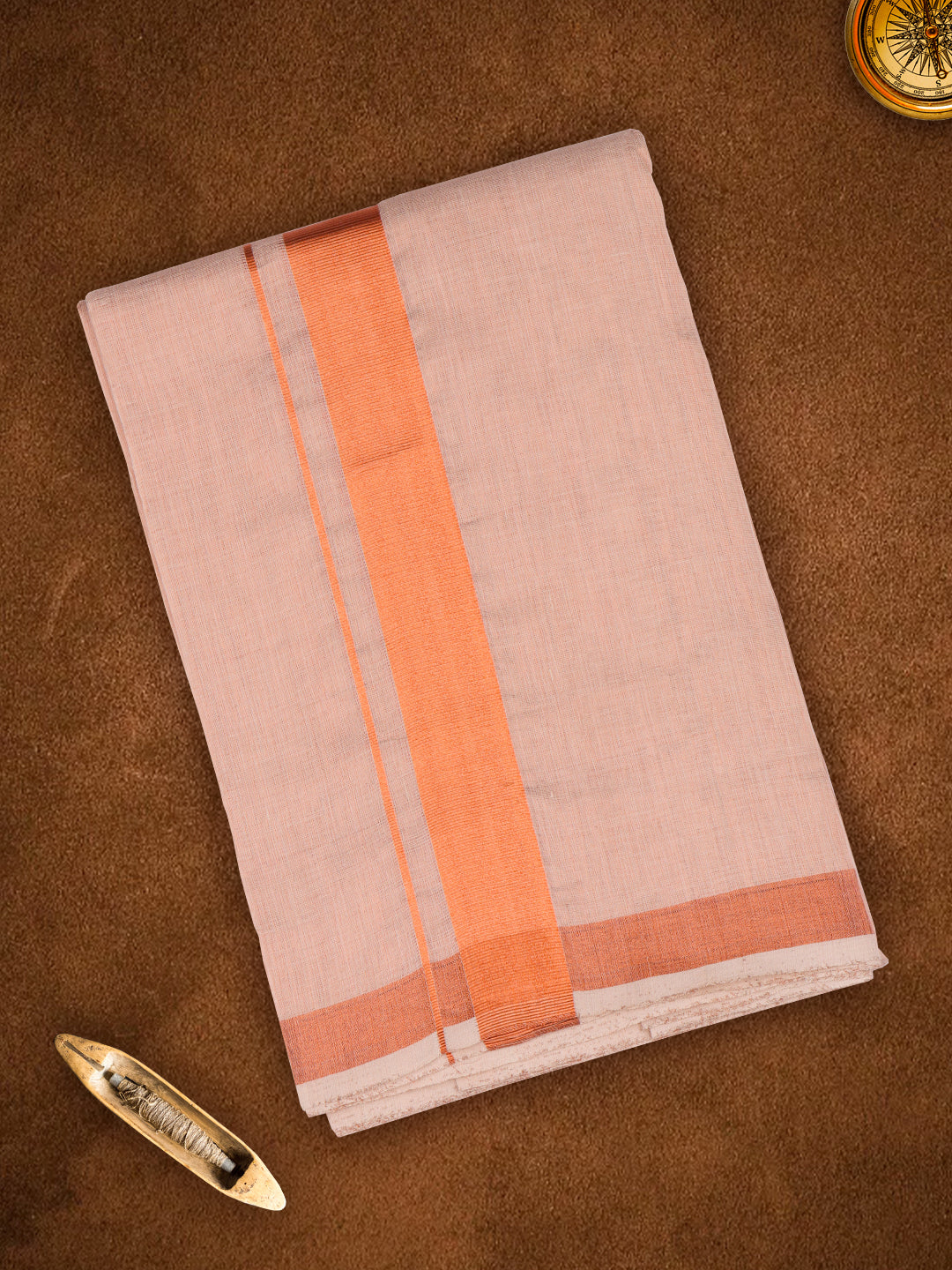 Mens Premium Handloom Dhoti Copper