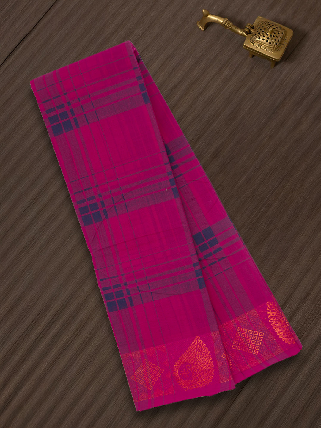 Women Dark Pink Pure Chettinad Cotton Saree PCS201