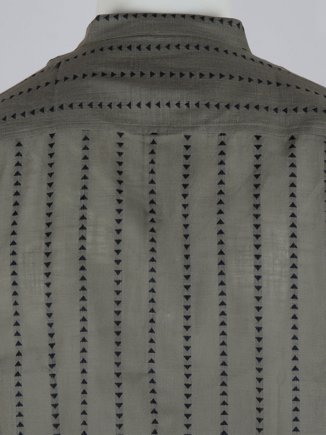 Men Cotton Short Length Self Design Pocket Kurta Beige Grey RJ48