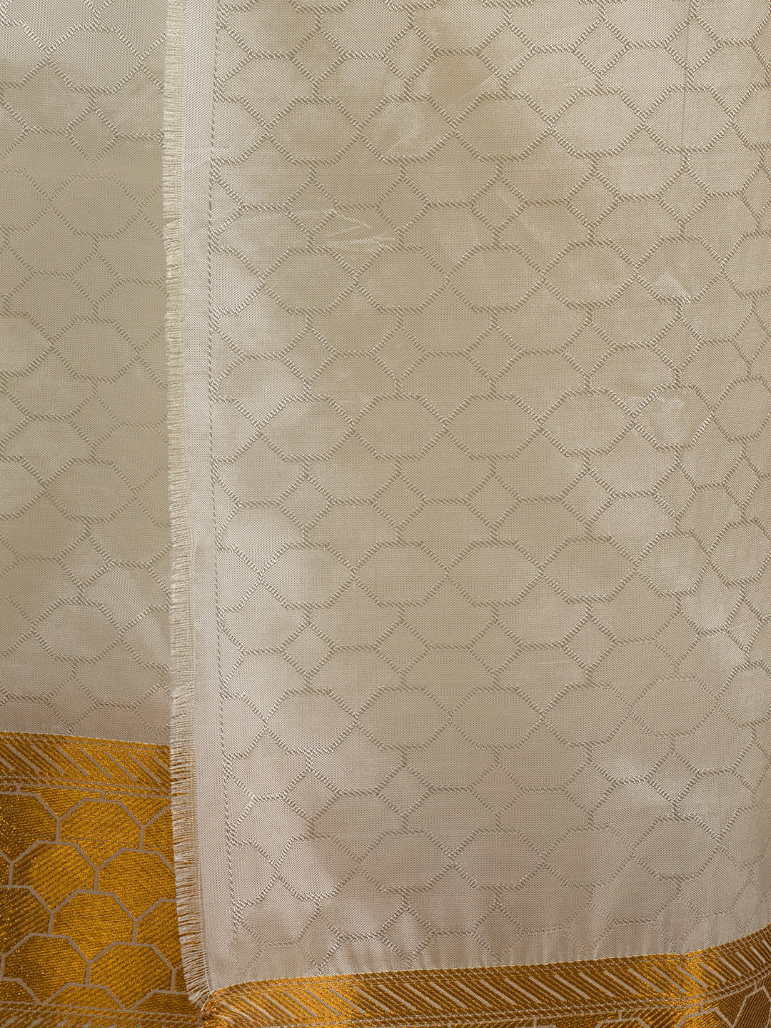 Men Art Silk Cream Self Design Shirt & Dhoti Towel Set Parinayam Grand CRJD2