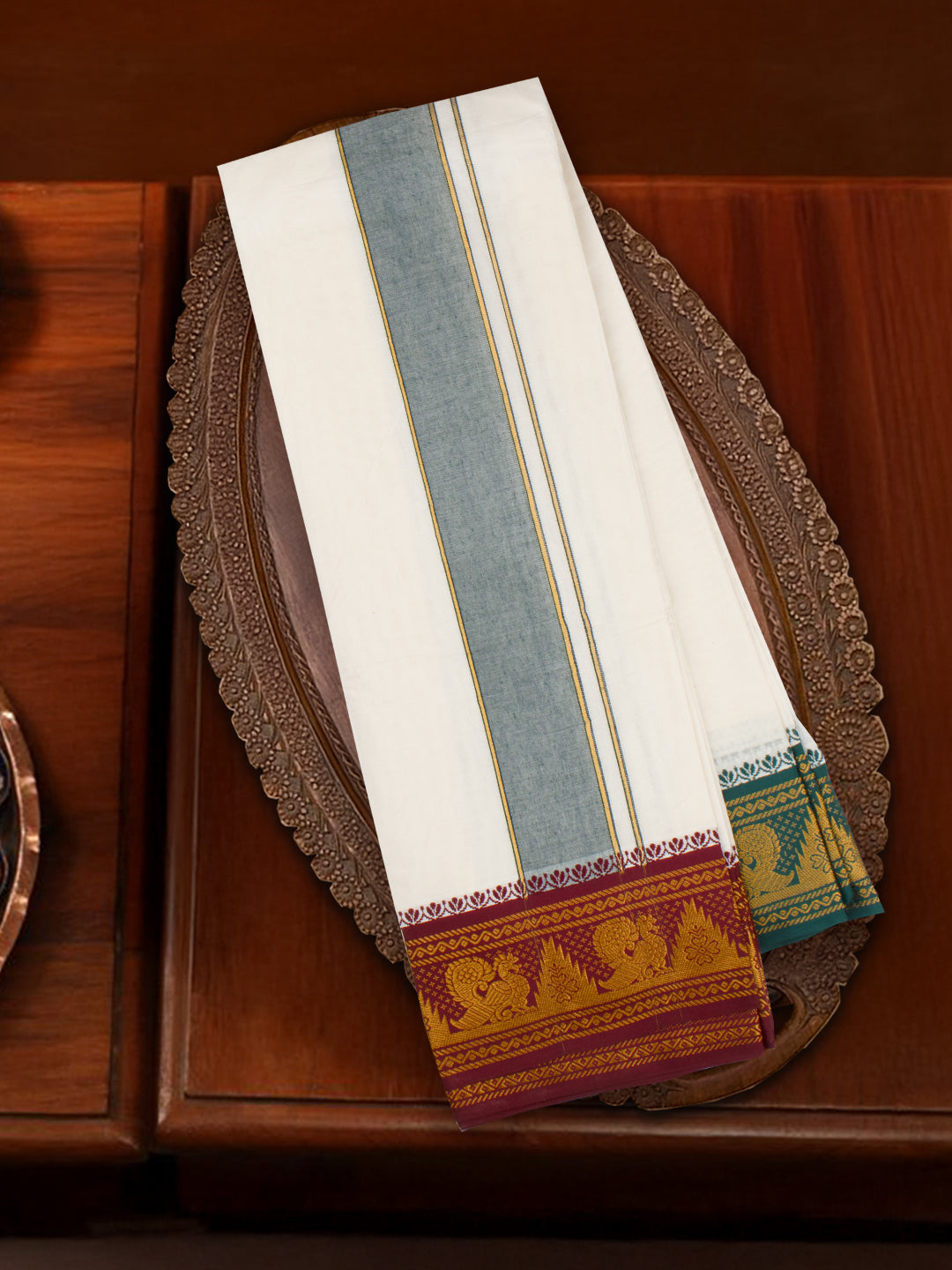 Men Fancy Border Panchakacham Set Kalasam (9+5)