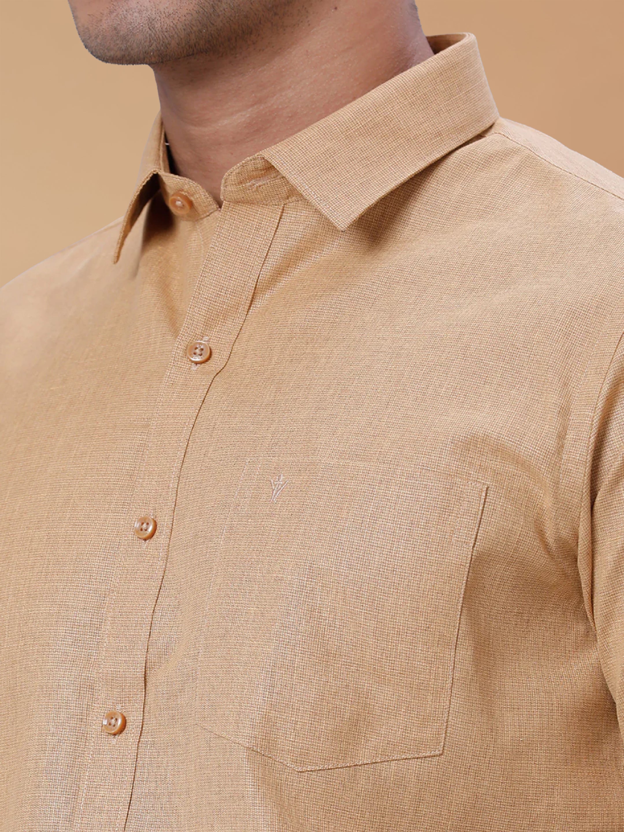Cotton Rich Khaki Regular Fit Shirt T1 GC15