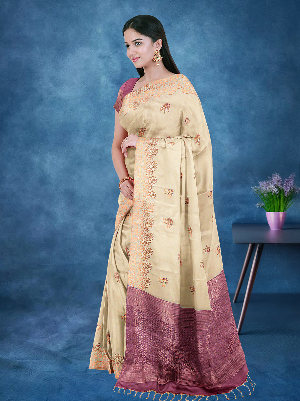 Women Semi Silk Saree Sandal SD05