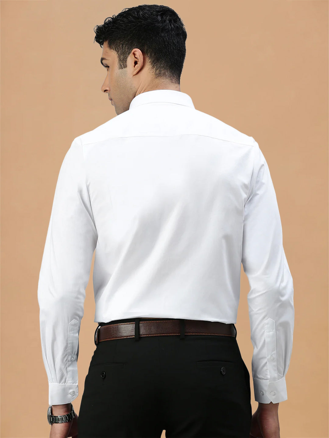 Spill Resistant 100% Cotton White Shirt – Clean White