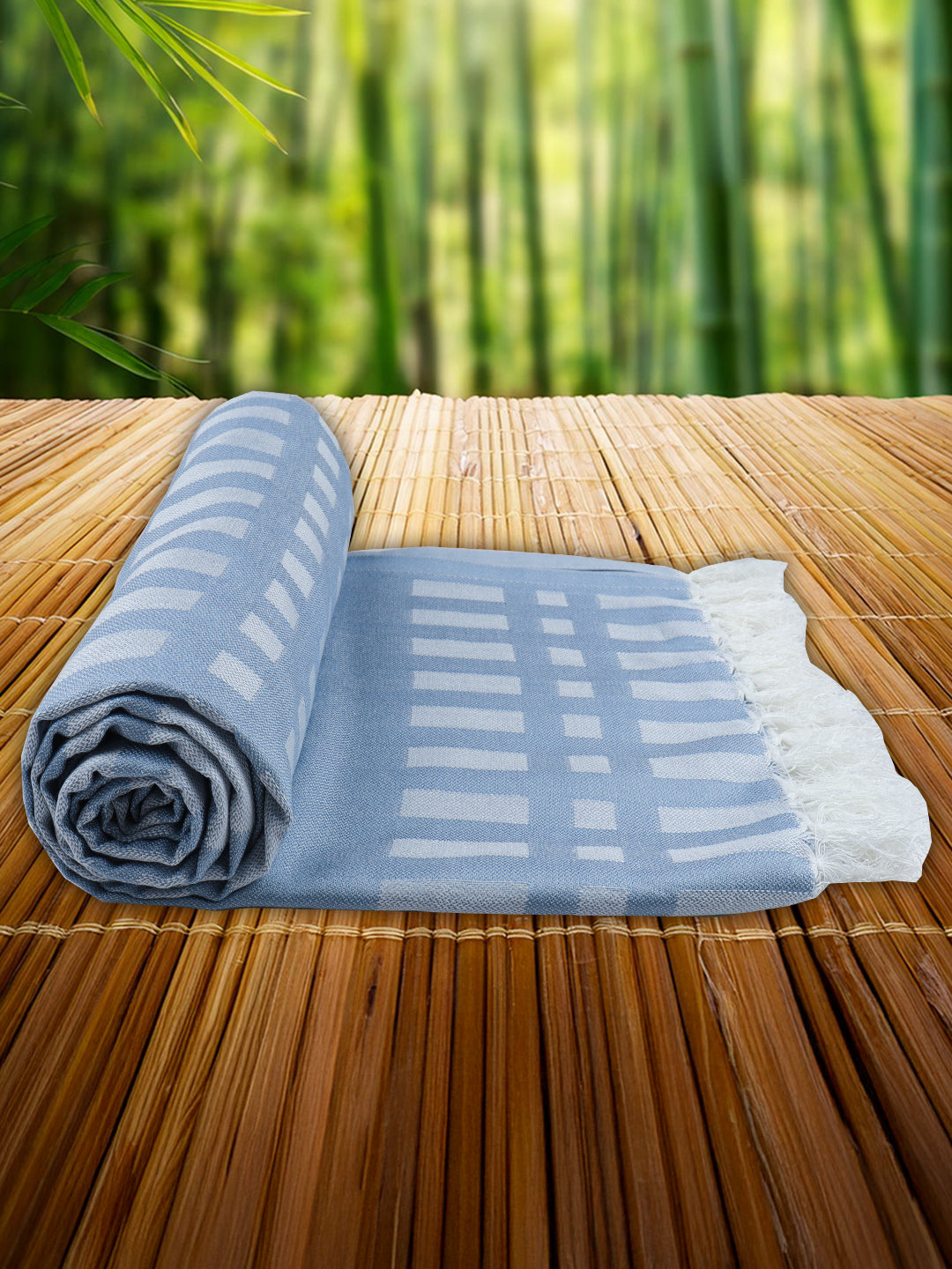 Ultra Soft Absorbent Bamboo Cotton Blue Bath Towel ST03