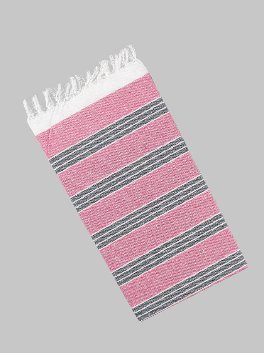 Saaral Cotton Colour Bath Towel (Pack of 2)-Pink