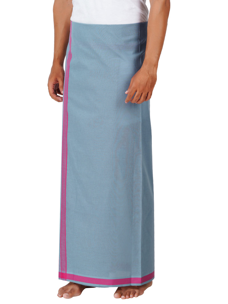Mens Grey Lungi with Fancy Border Mystyle Colour 3