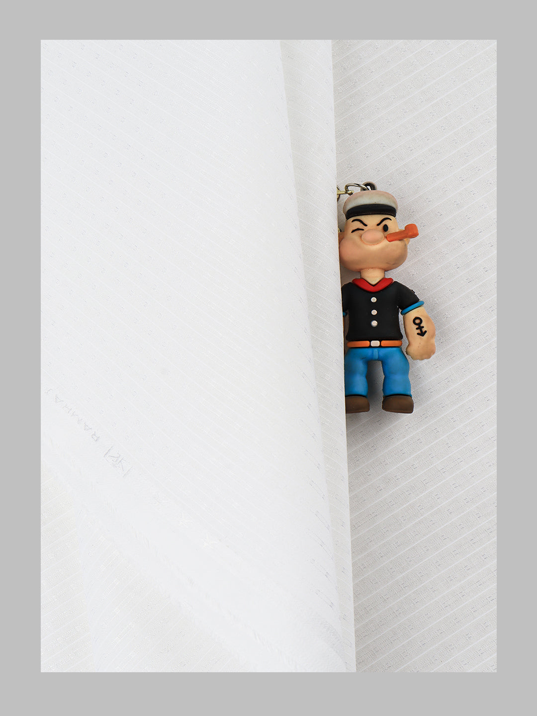 Men Mono Cotton Self Design Shirting White Ideal Dobby 02