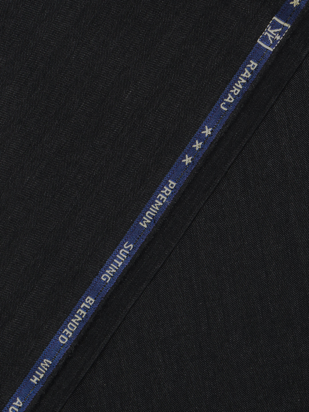 Men Wool Blended Black Plain Suiting Fabric Star Wool