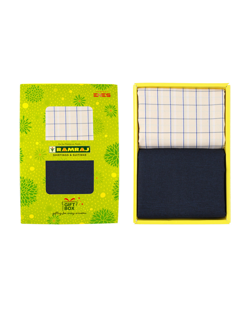Cotton Checked Shirting & Suiting Gift Box Combo SS77