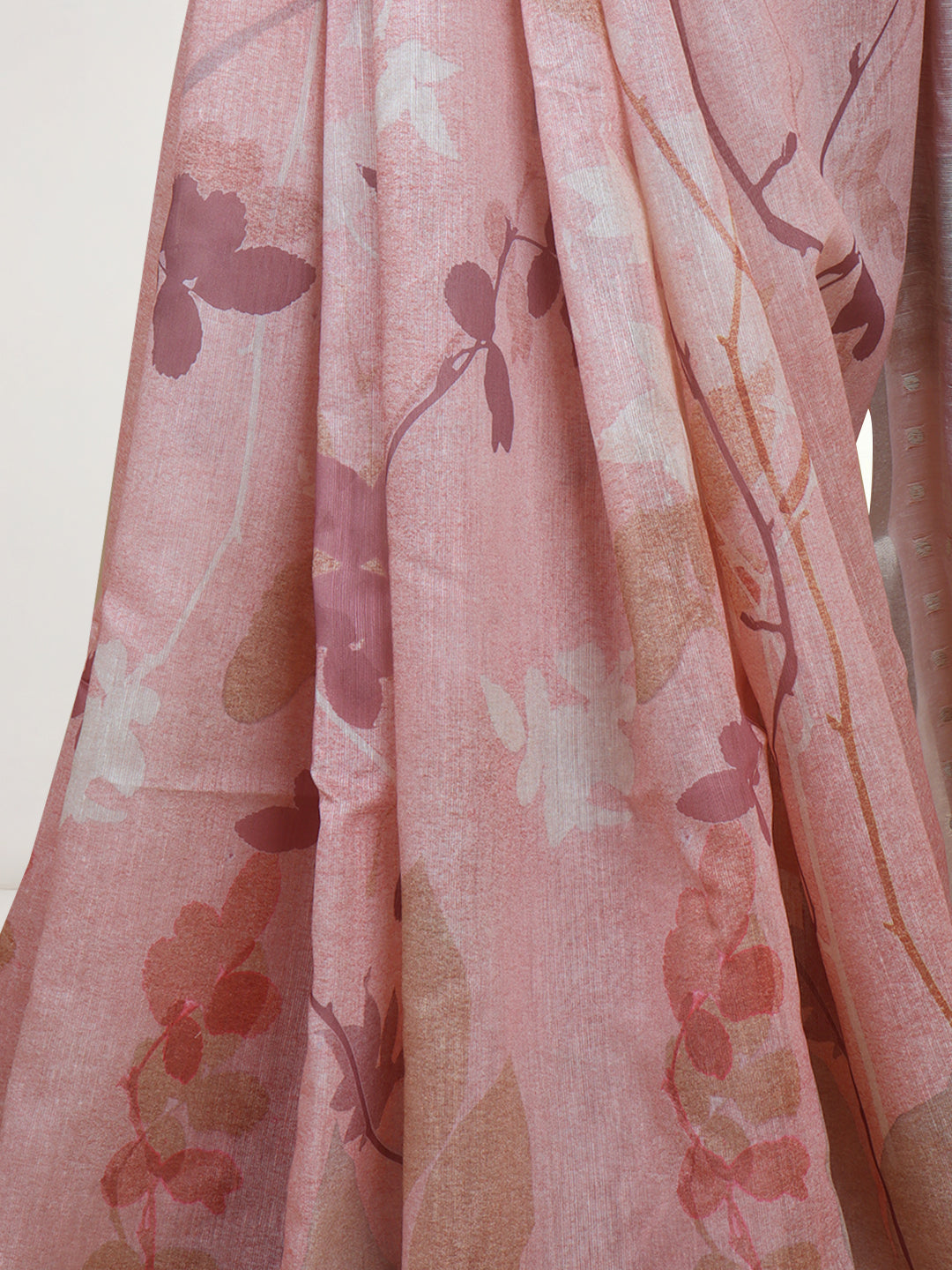 Women Peach Semi Tussar Saree ST277