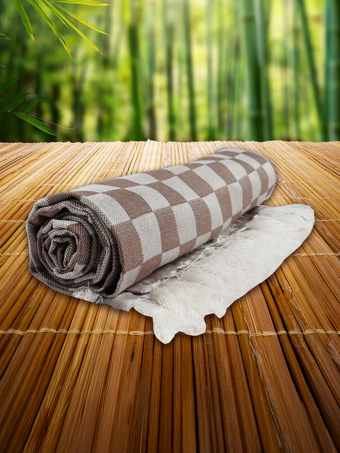 Ultra Soft Absorbent Bamboo Cotton Brown Bath Towel MC01