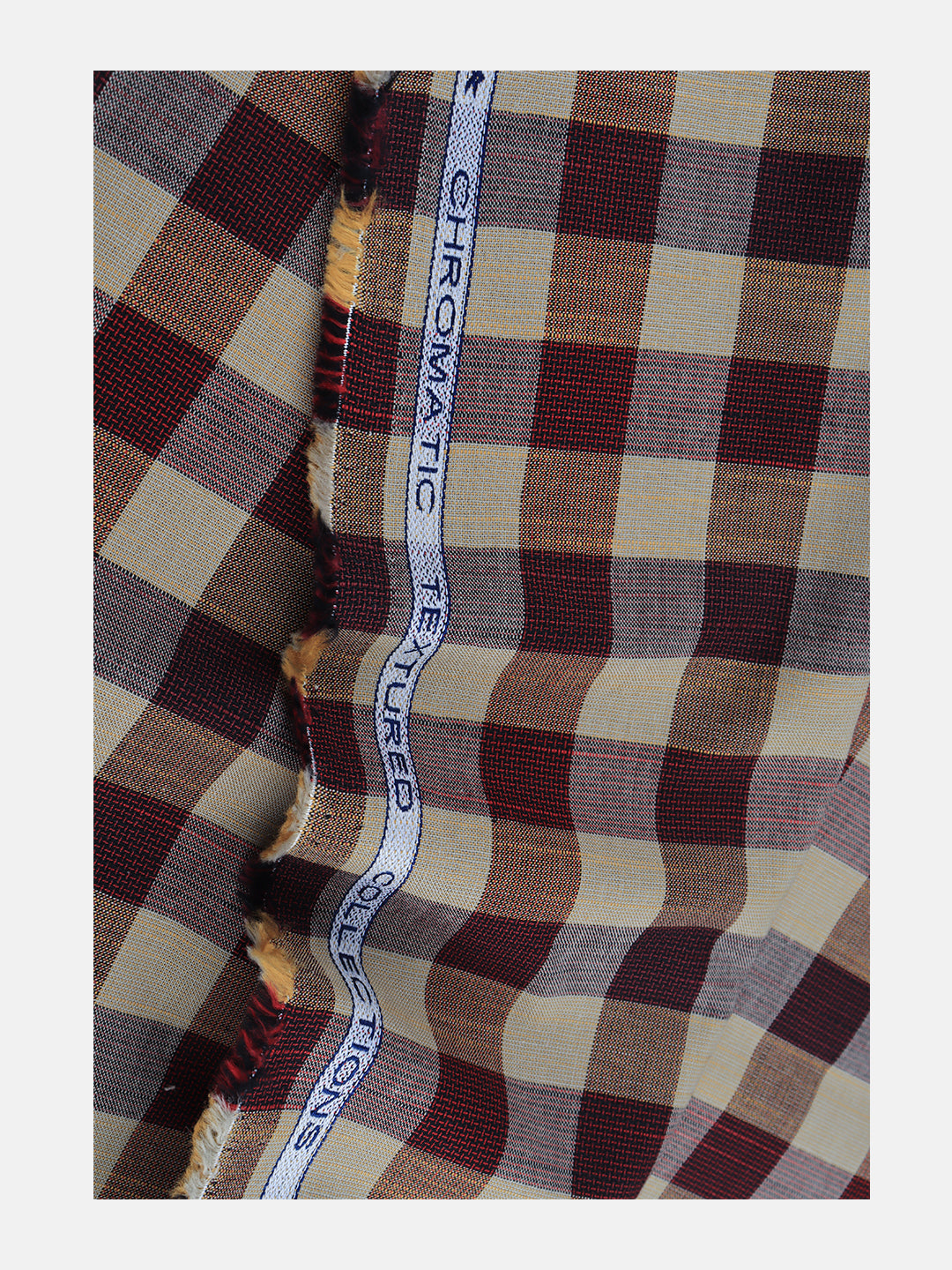 Men 100%Cotton Brown Checked Shirt Fabric Liberty Cotton