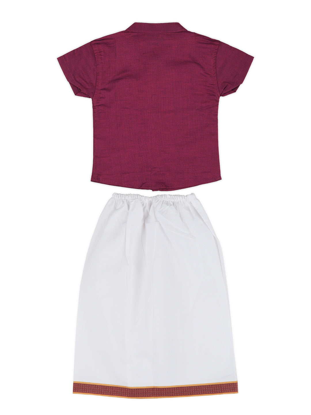 Born Baby Shirt & Dhoti Set Maroon GL6
