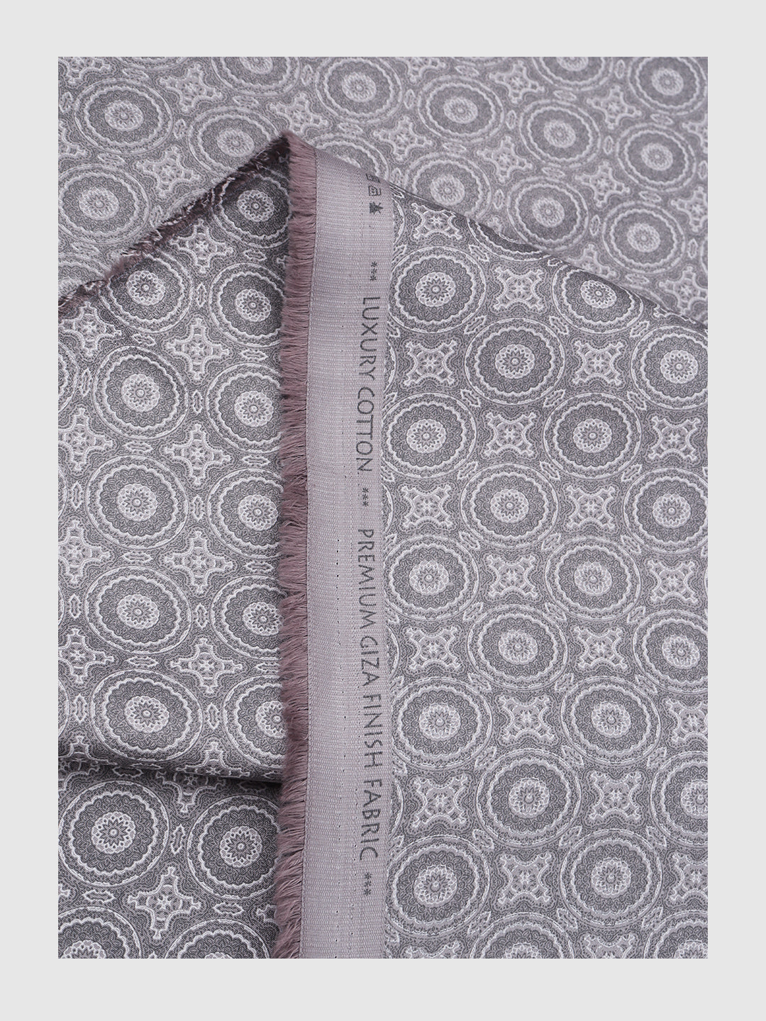 Men Cotton Rich Grey Printed Shirt Fabric Oslo Print