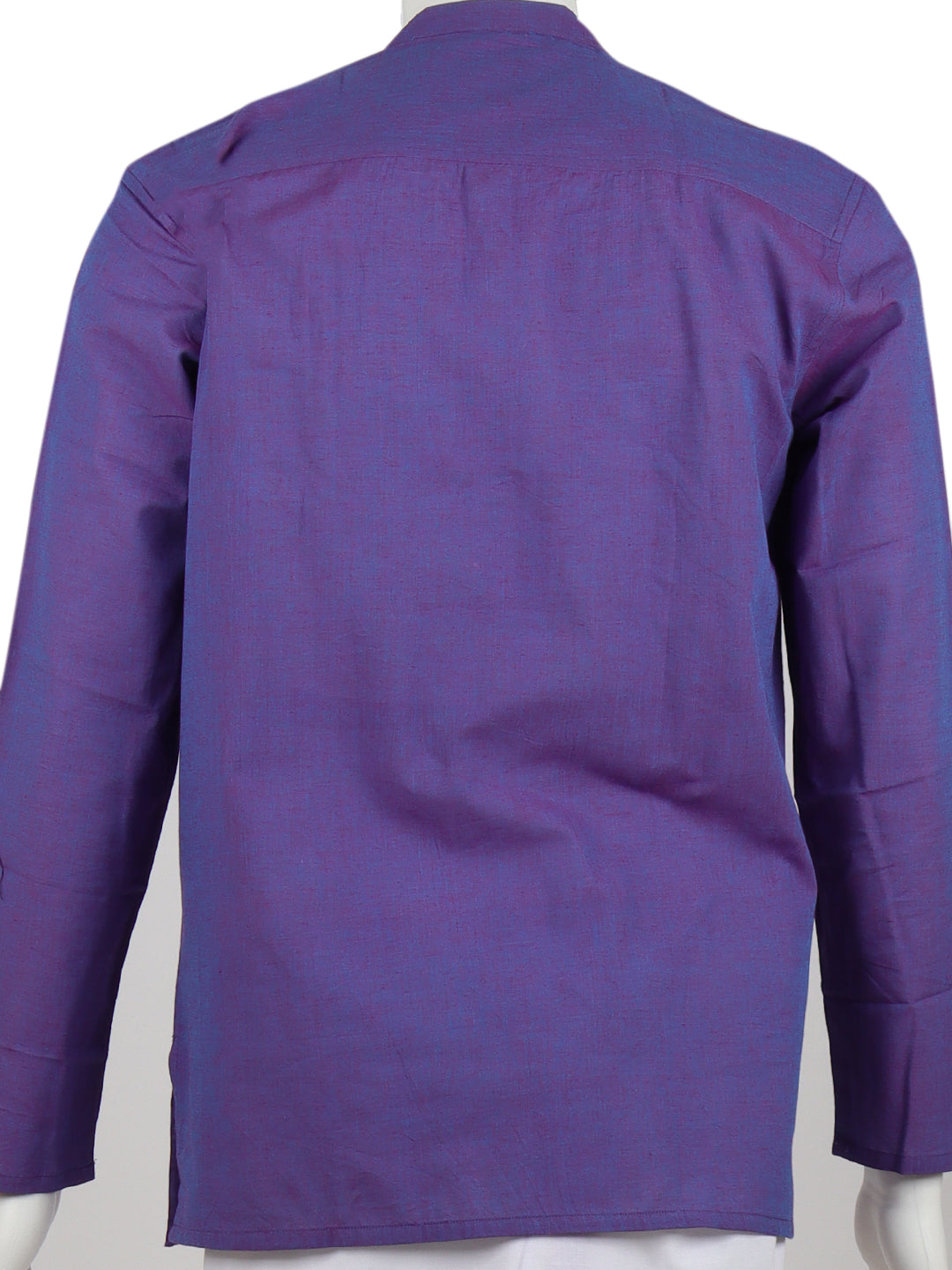 Men Bluish Purple Short Length Kurta with Matching Border Dhoti Set PC17