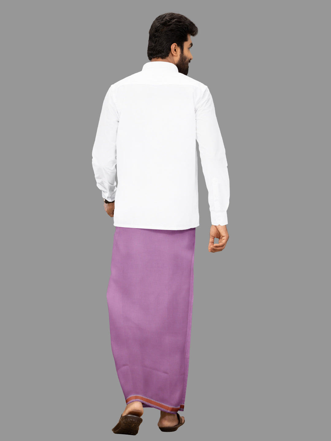 Men Fancy Border Dhoti Pink Charming Line Colour 9