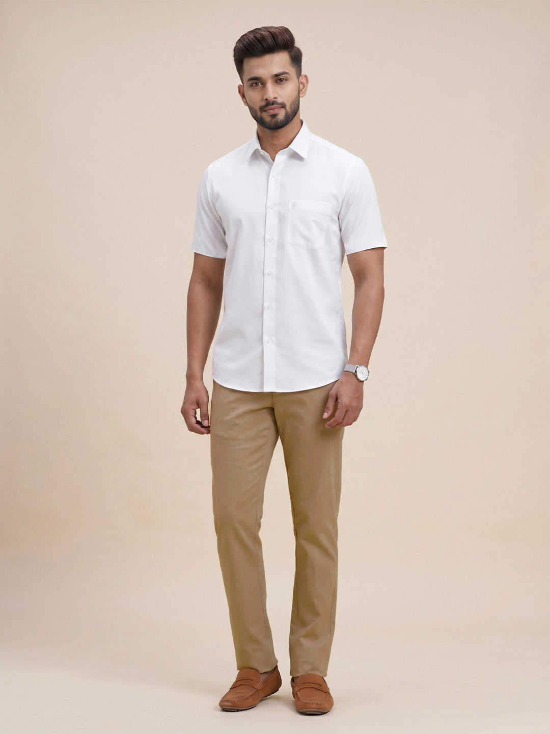White Shirt with Khaki Pants Super Saver Summer Collection