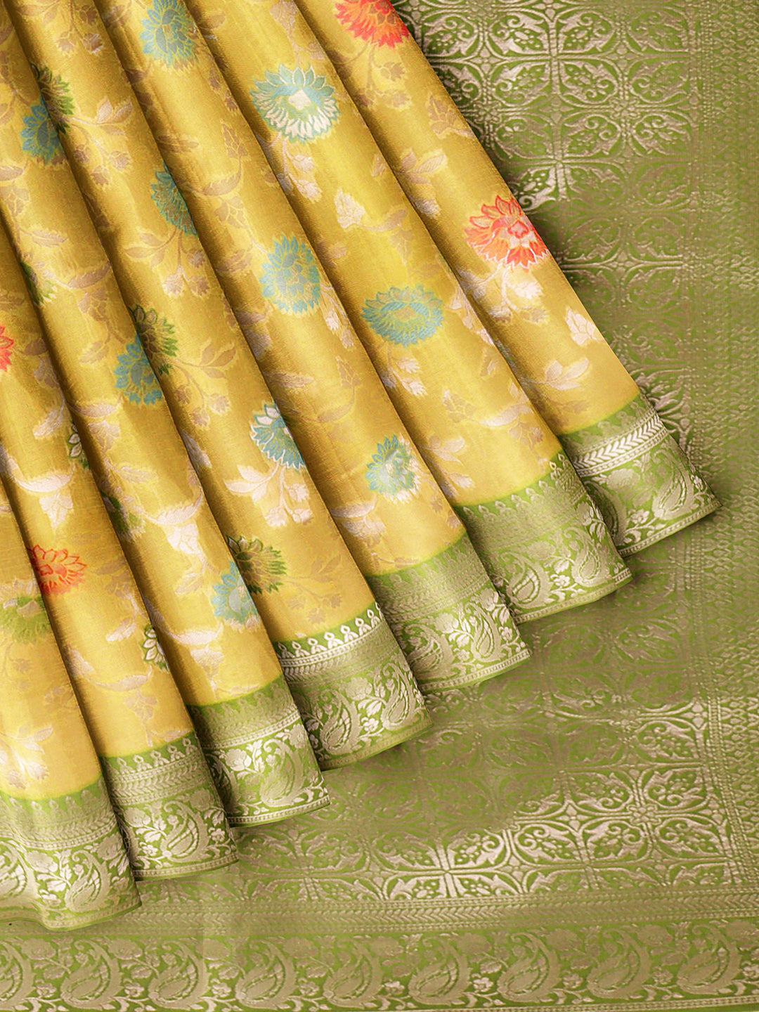 Women Yellow Art Silk Printed Saree ASS85