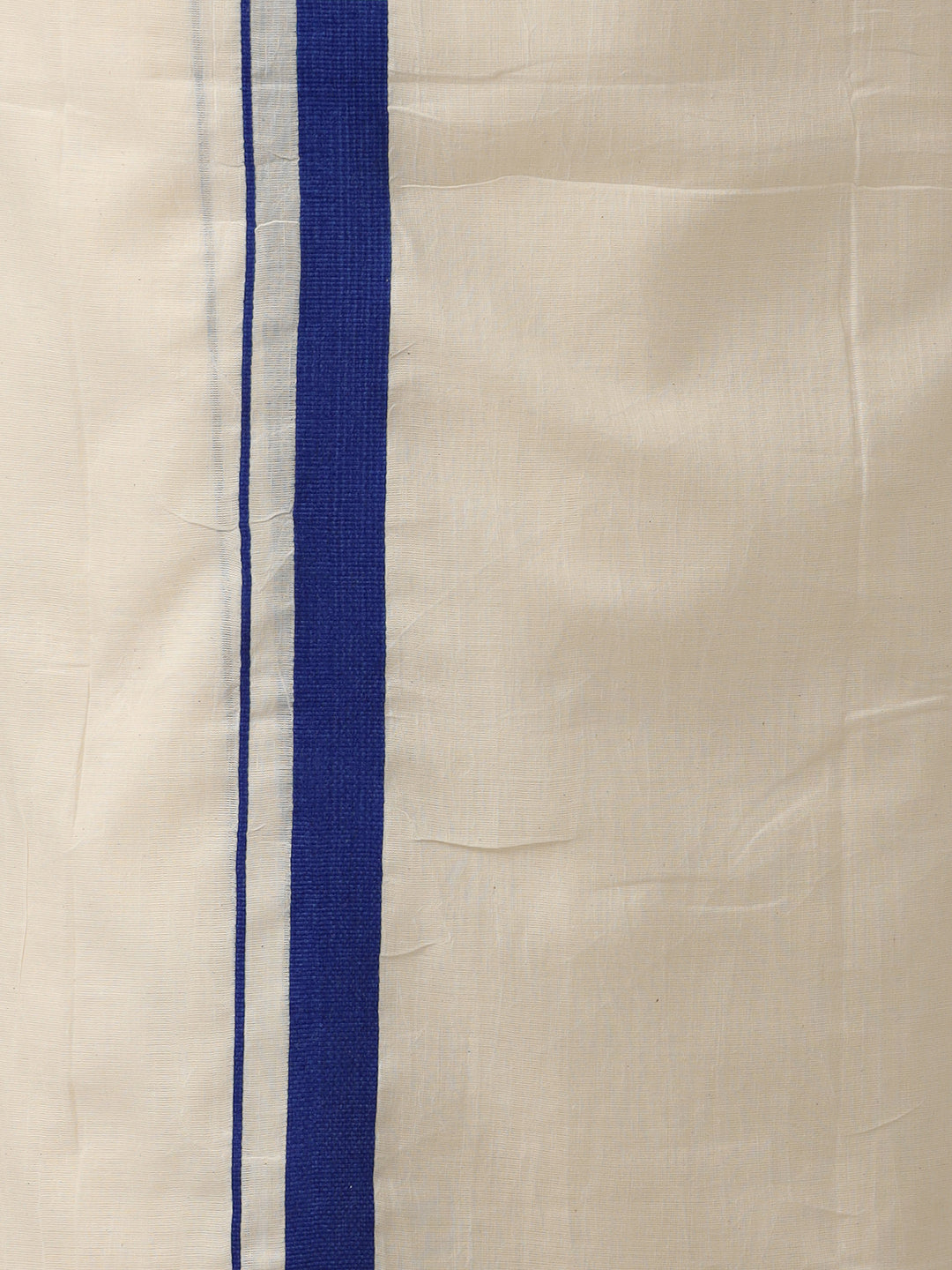 Men Navy Border Double Layer Kora Dhoti VKS04