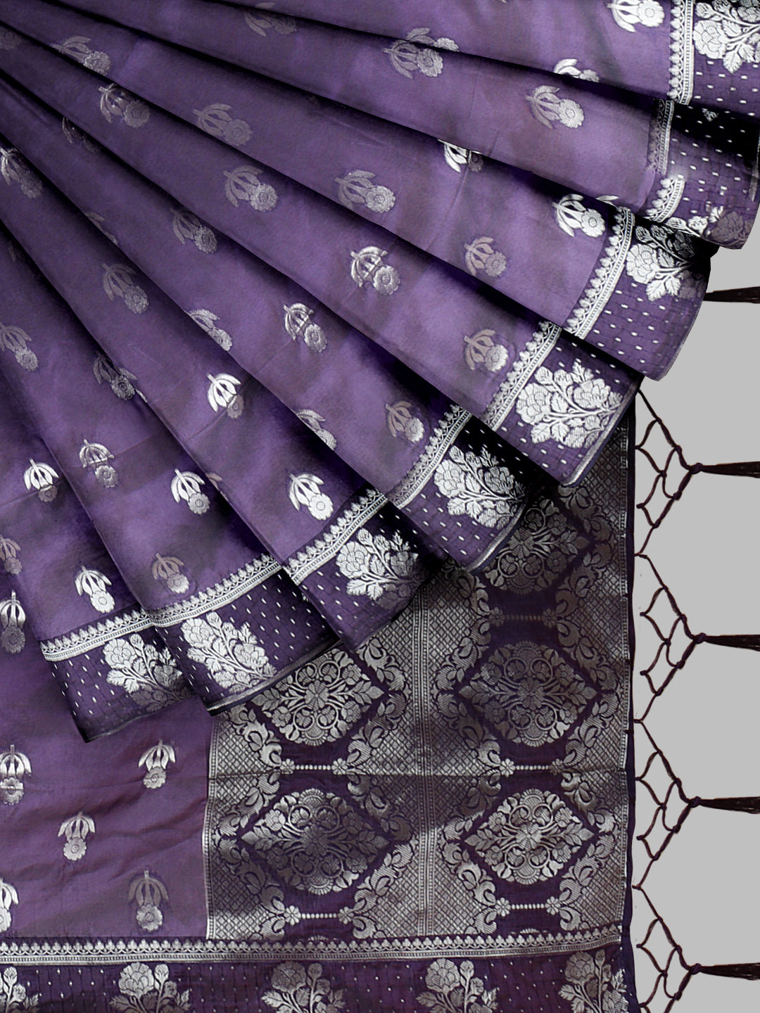 Women Dark Purple Art Silk Printed Saree ASS90