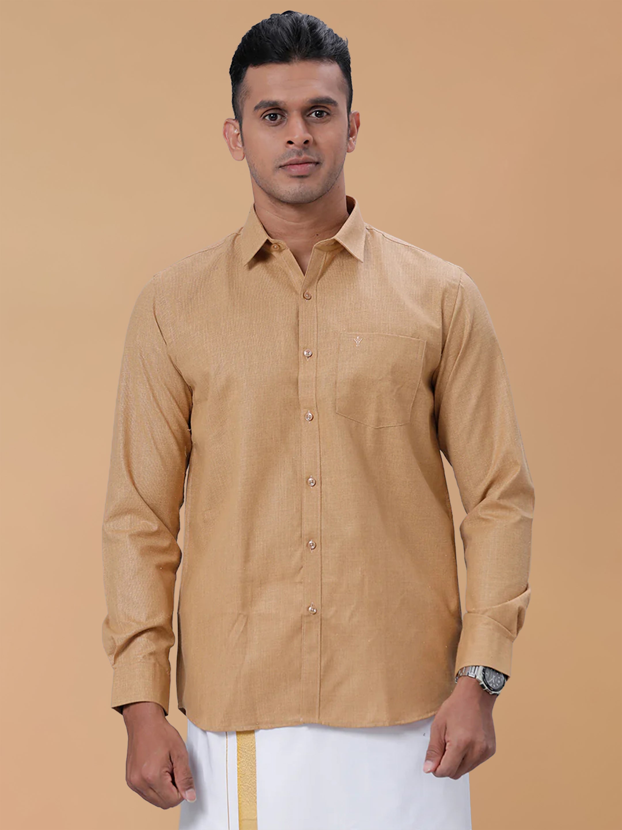 Cotton Rich Khaki Regular Fit Shirt T1 GC15