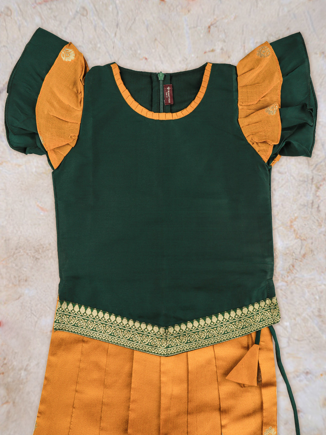 Girls Skirt Set Green with Yellow GPS14