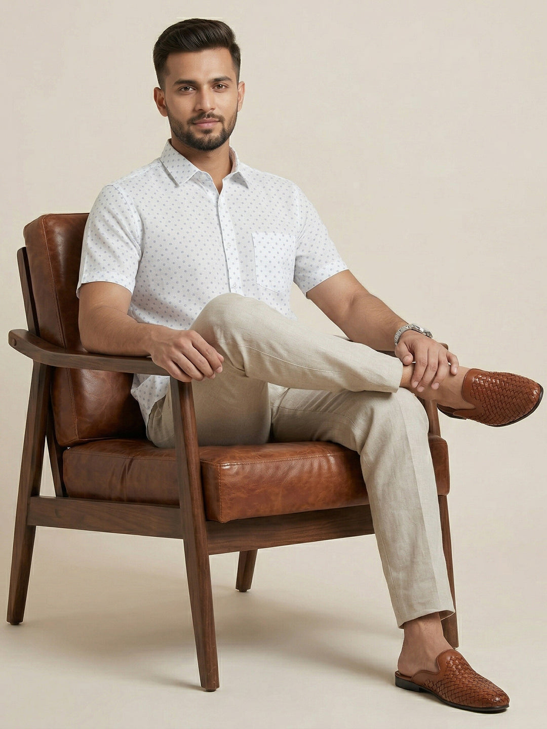 Men Cotton Rich Printed Shirt T66 APT7