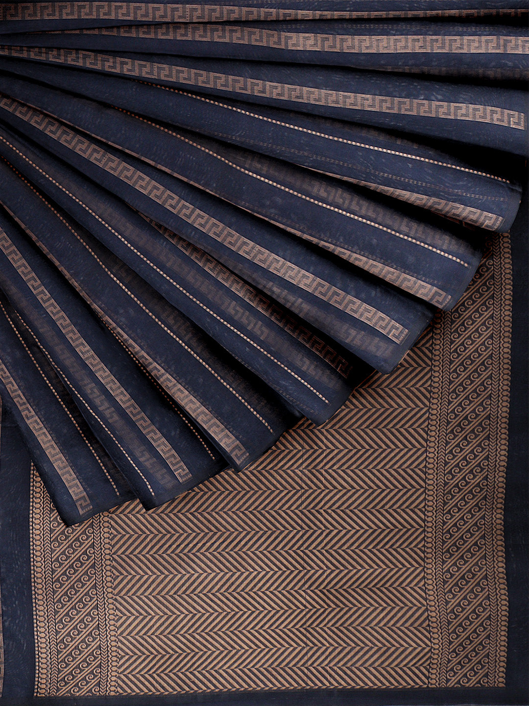 Women Navy Kora Cotton Saree PCS176