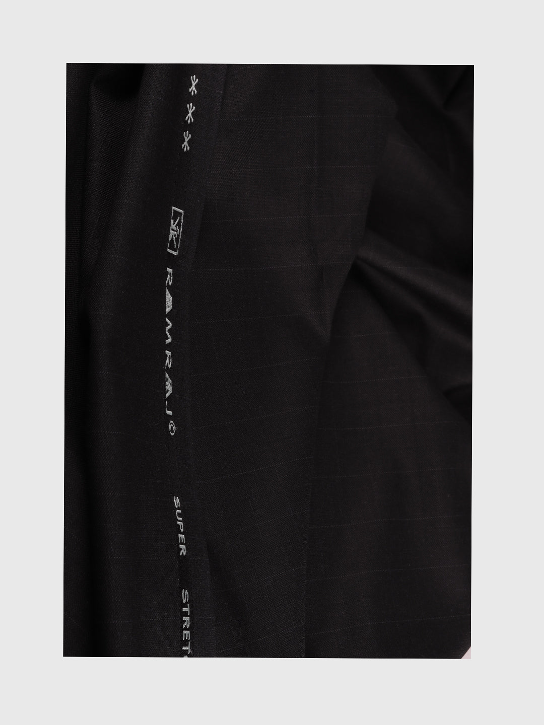Men Poly Viscose Blend Checks Black Pants Fabric Chronicle