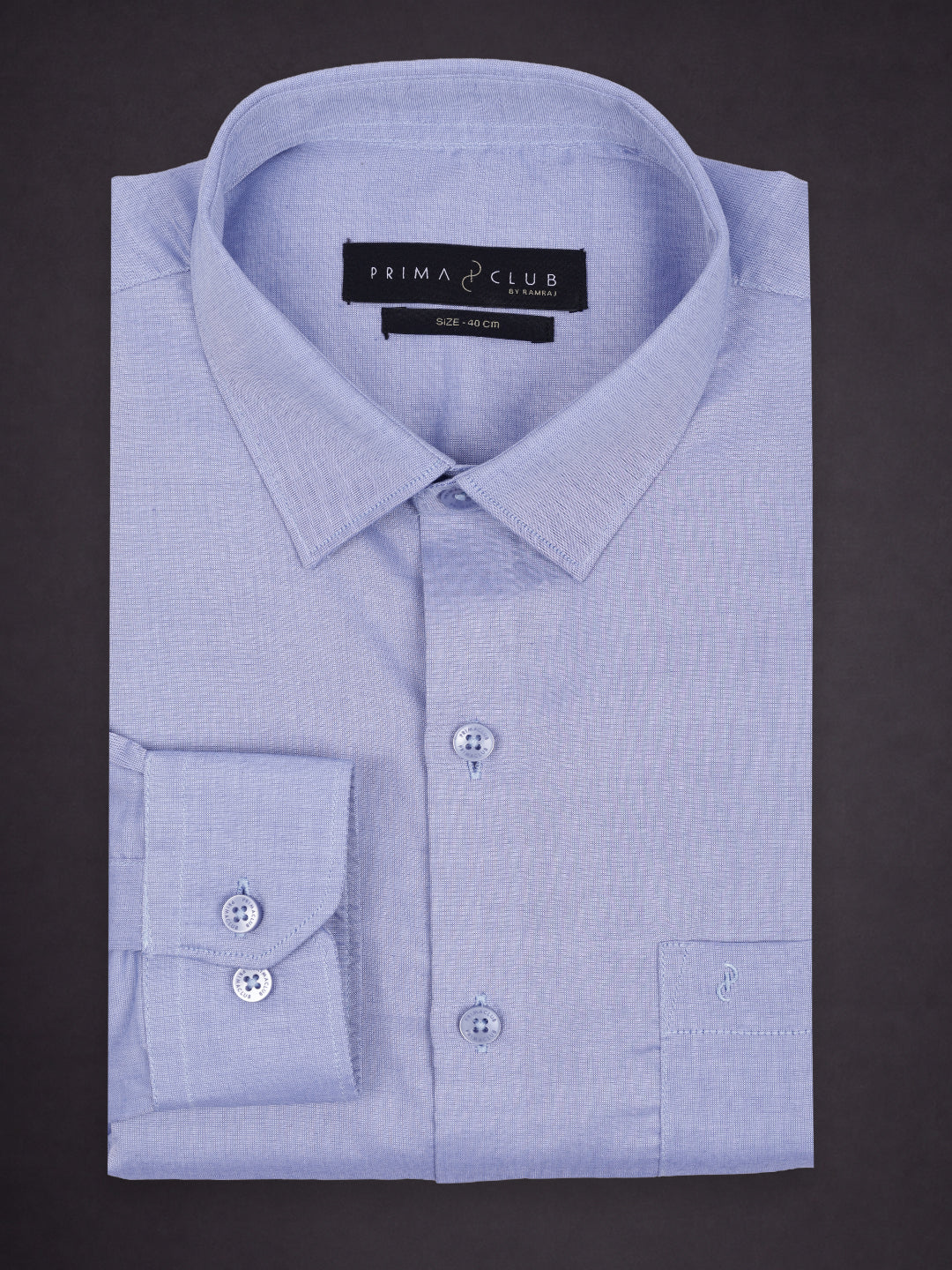Prima Club Premium Cotton Light Blue Regular Fit Shirt SRCR2