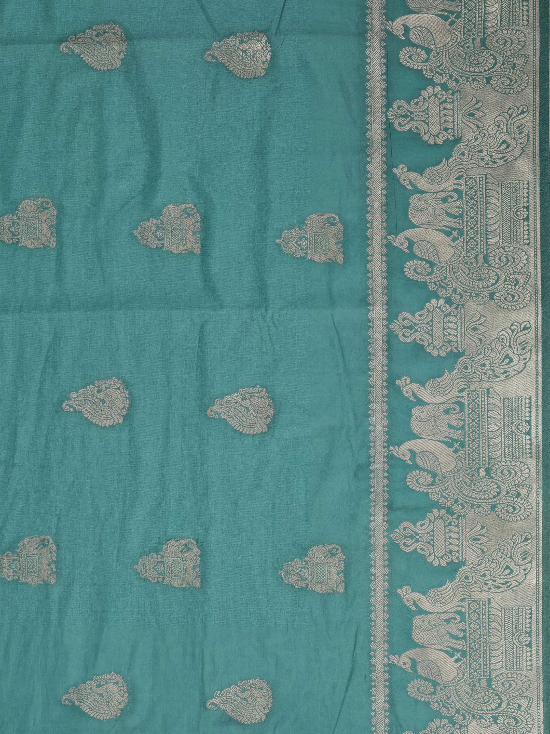 Women Semi Raw Silk Light Sea Green Saree SRS118