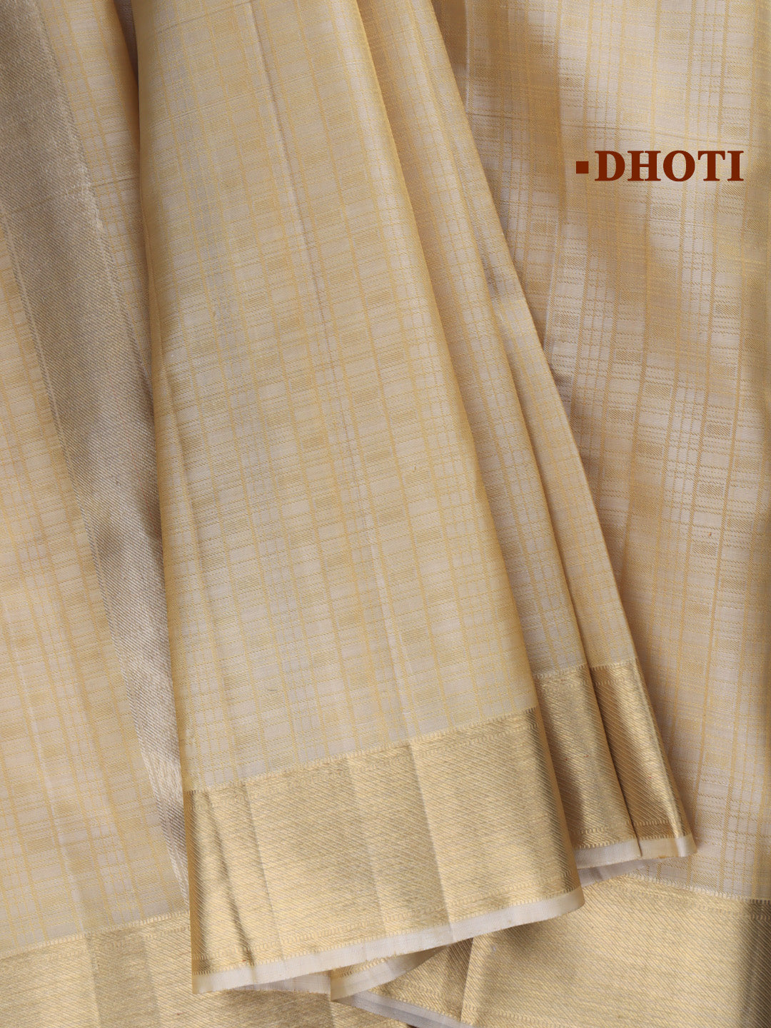 Men Pure Silk with 2-gram Gold Jari Dhoti & Towel Set Amirtham