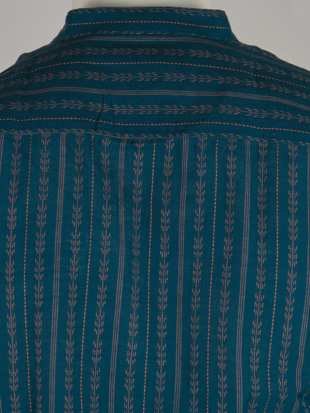 Men Cotton Short Length Self Design Pocket Kurta Peacock Blue RJ47