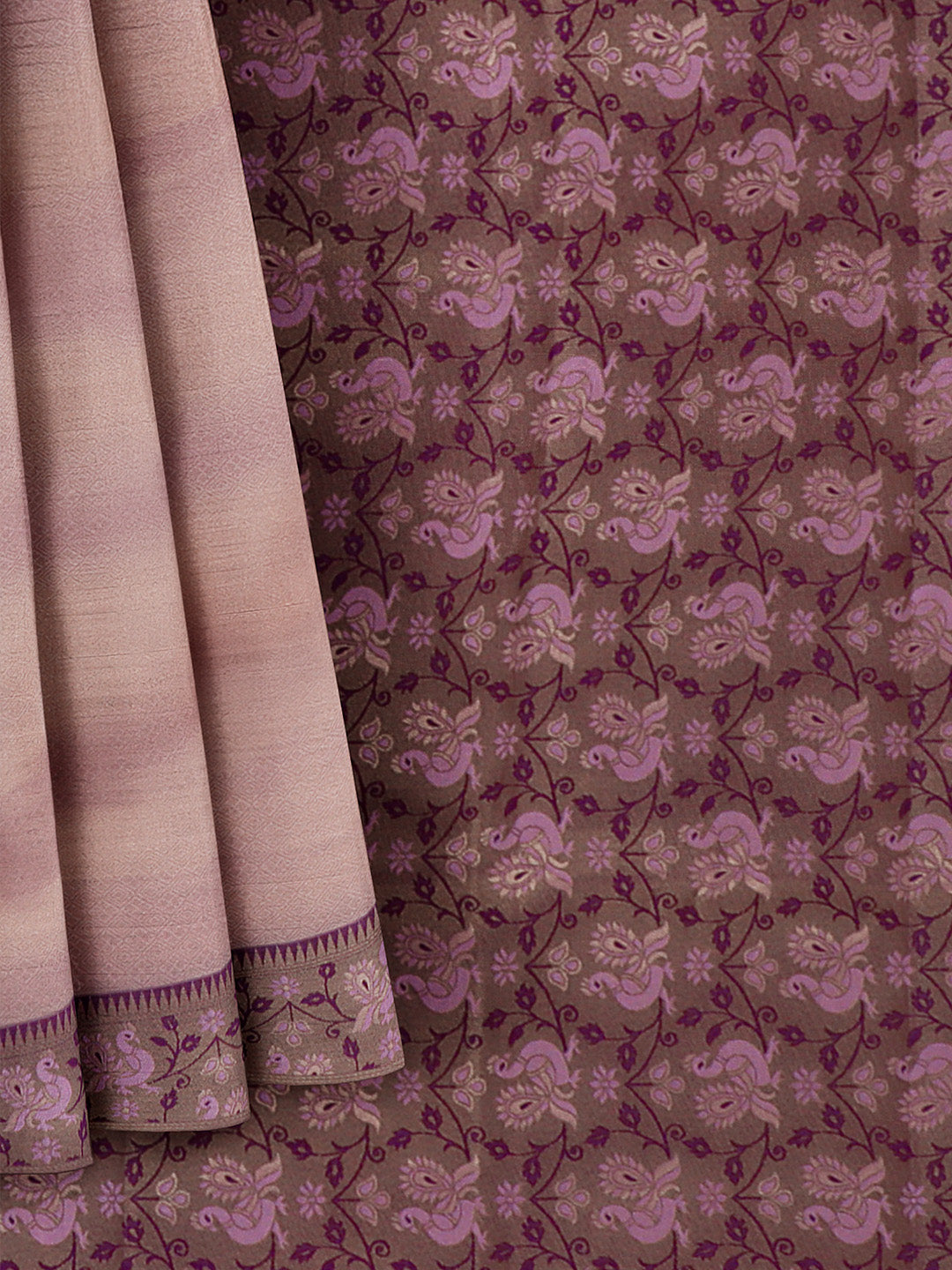 Women Pink Art Silk Printed Saree ASS70