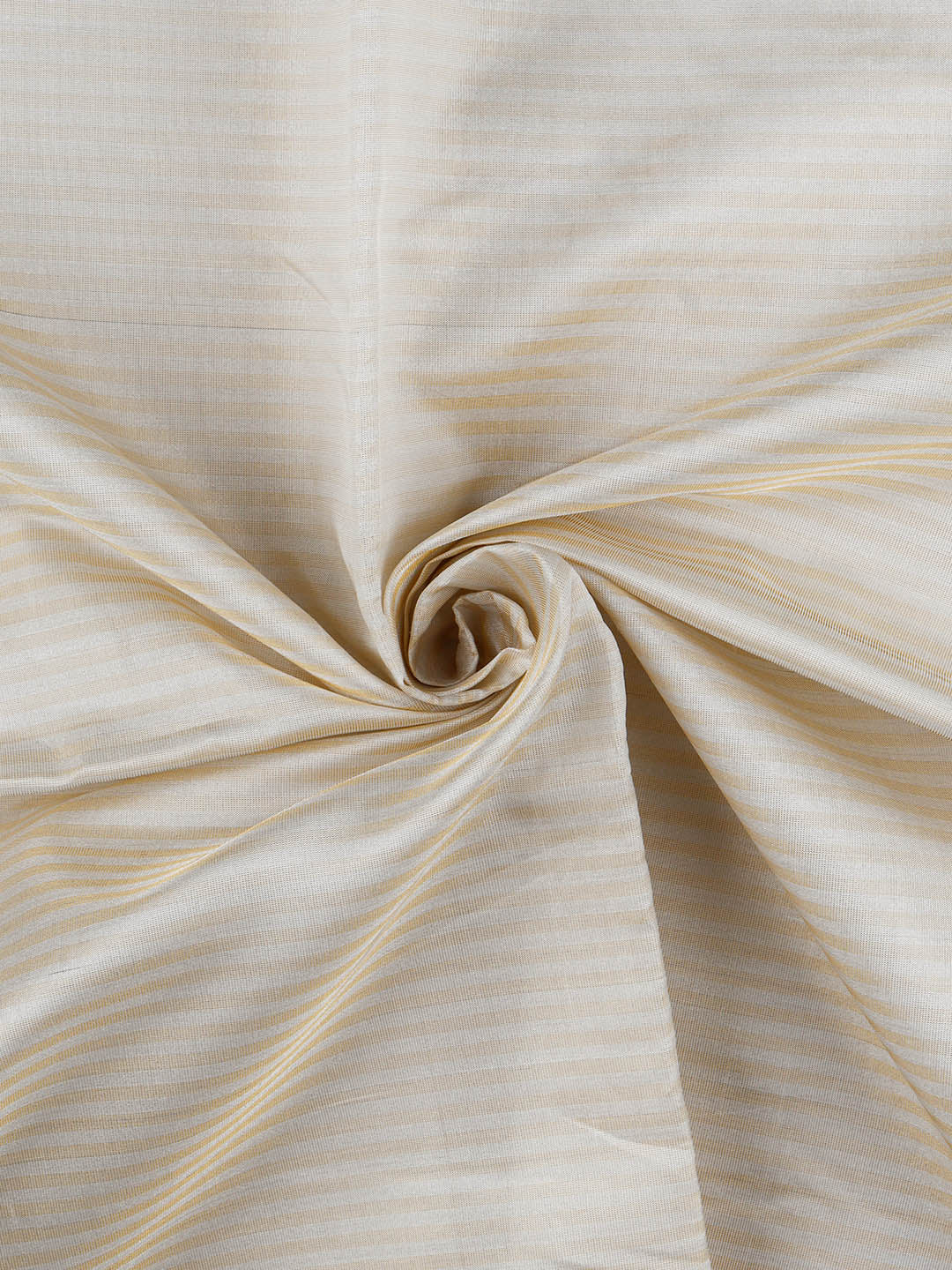 Men Striped Cream Pure Silk Tissue 10 Meter Shirt Fabric