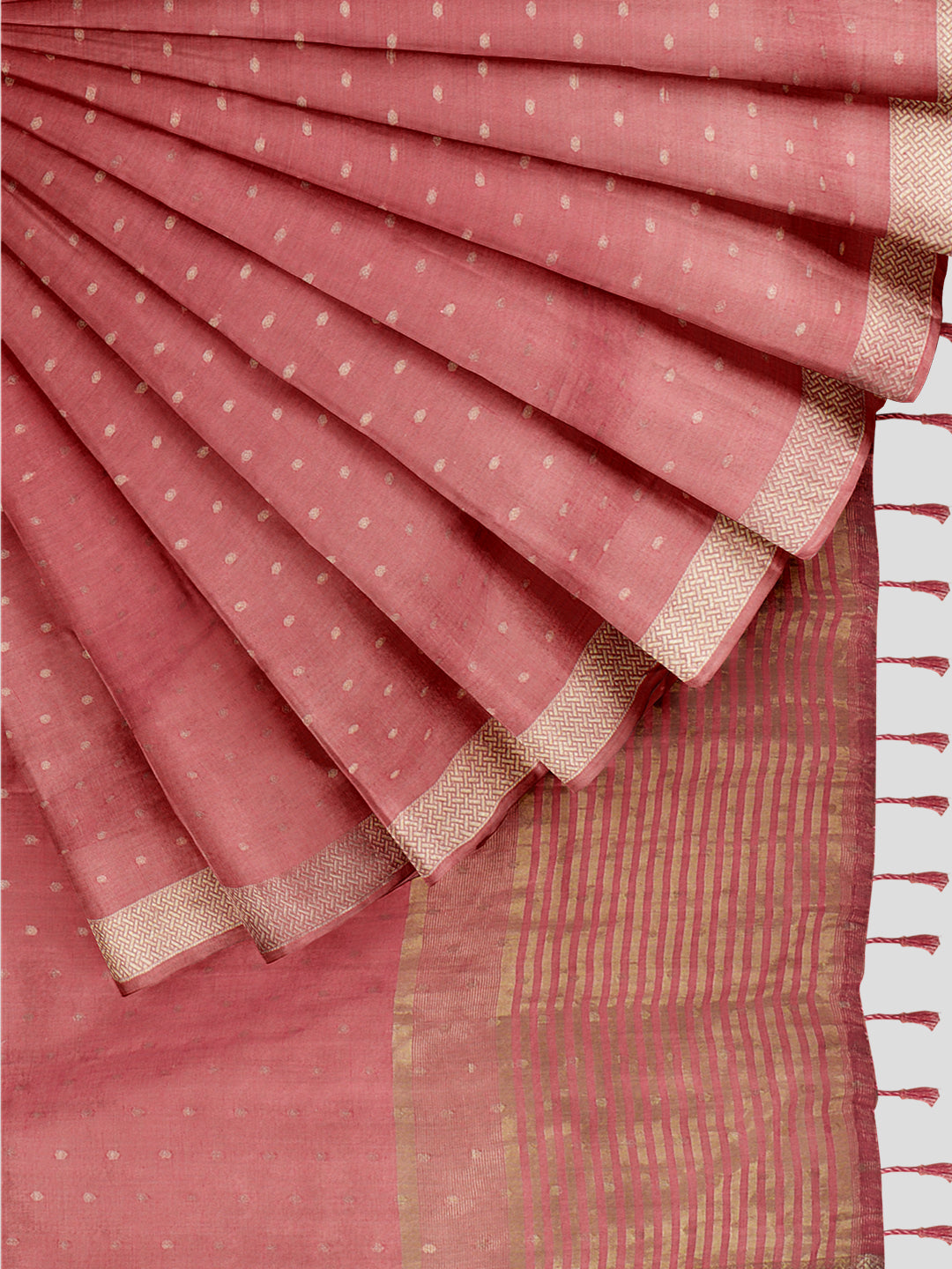 Women Orange Cotton Weaving Saree PCS188