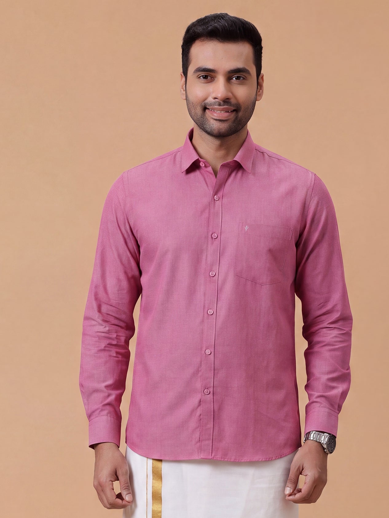 Cotton Rich Purply Pink Regular Fit Shirt T1 GC16