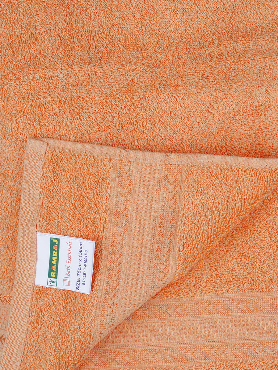 Premium Soft & Absorbent Cotton Bamboo Orange Terry Bath Towel BC1-View one