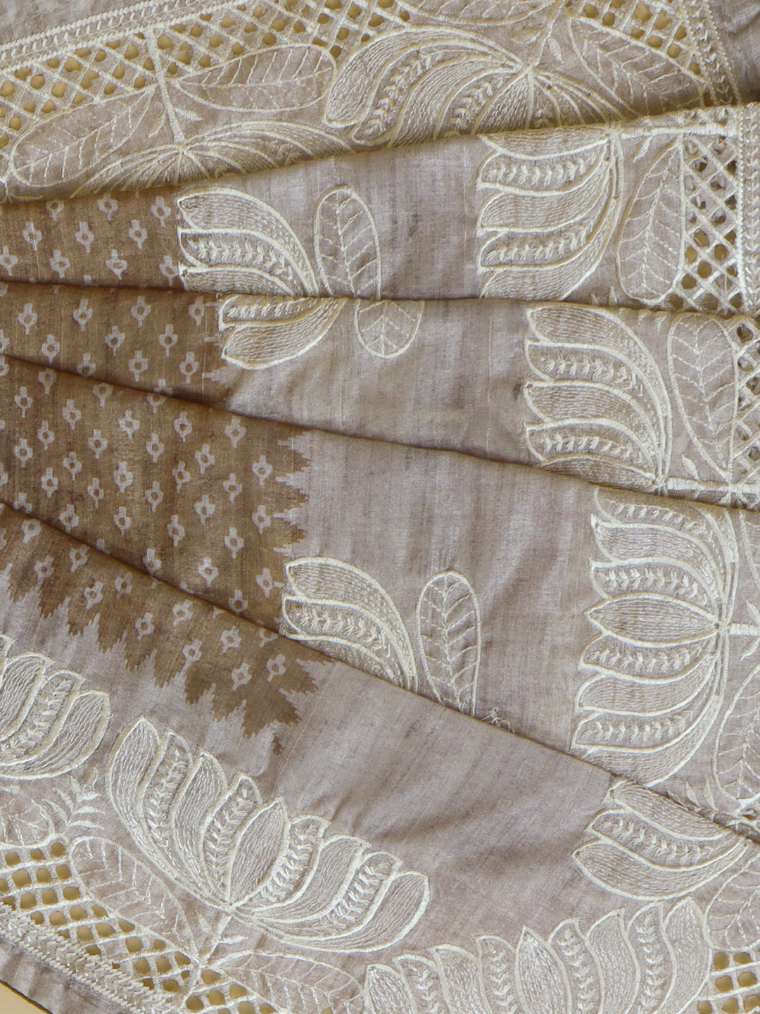 Women Brown Semi Tussar Saree ST275