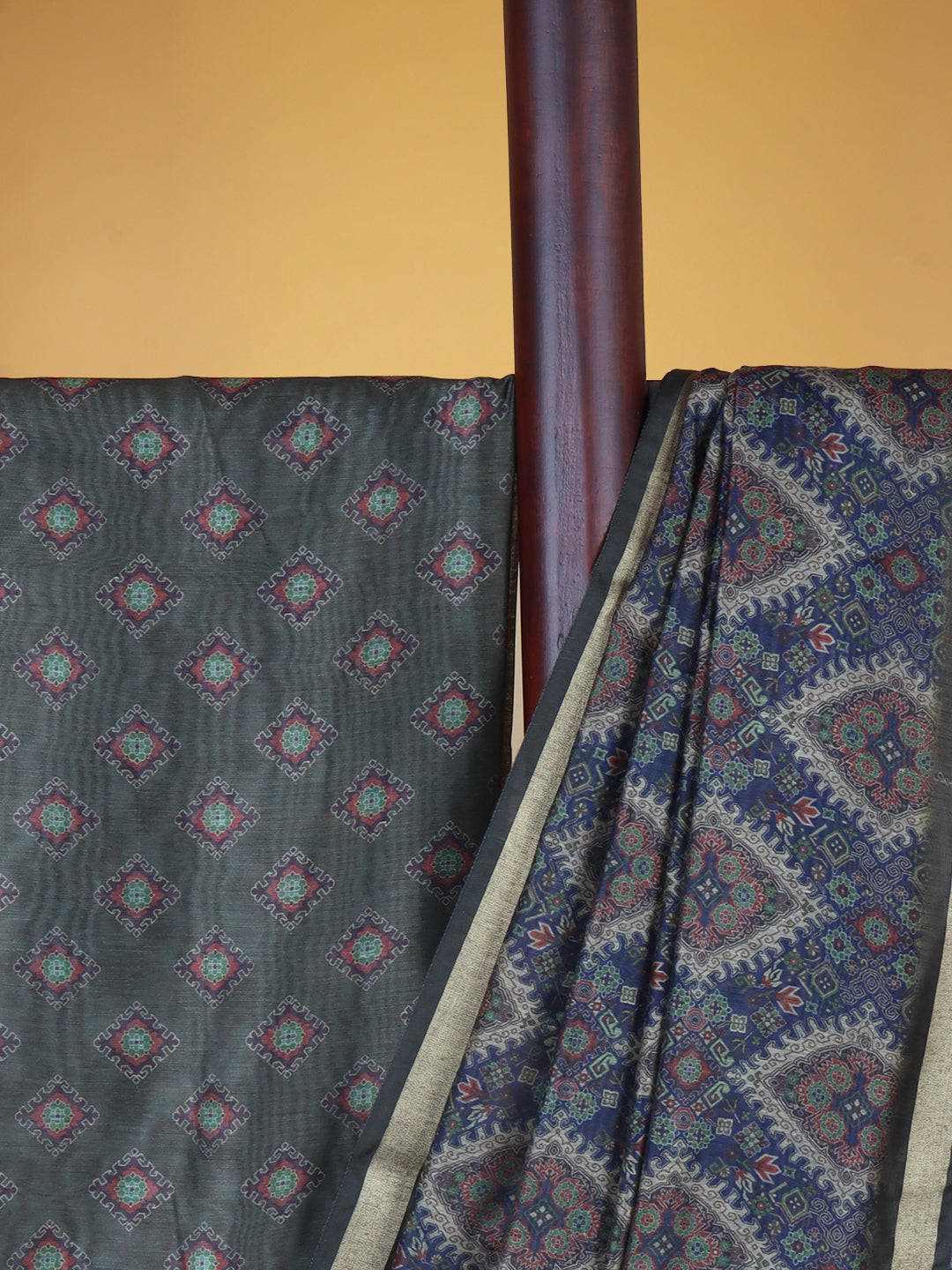 Women Green Semi Chanderi Cotton Printed Saree SC67