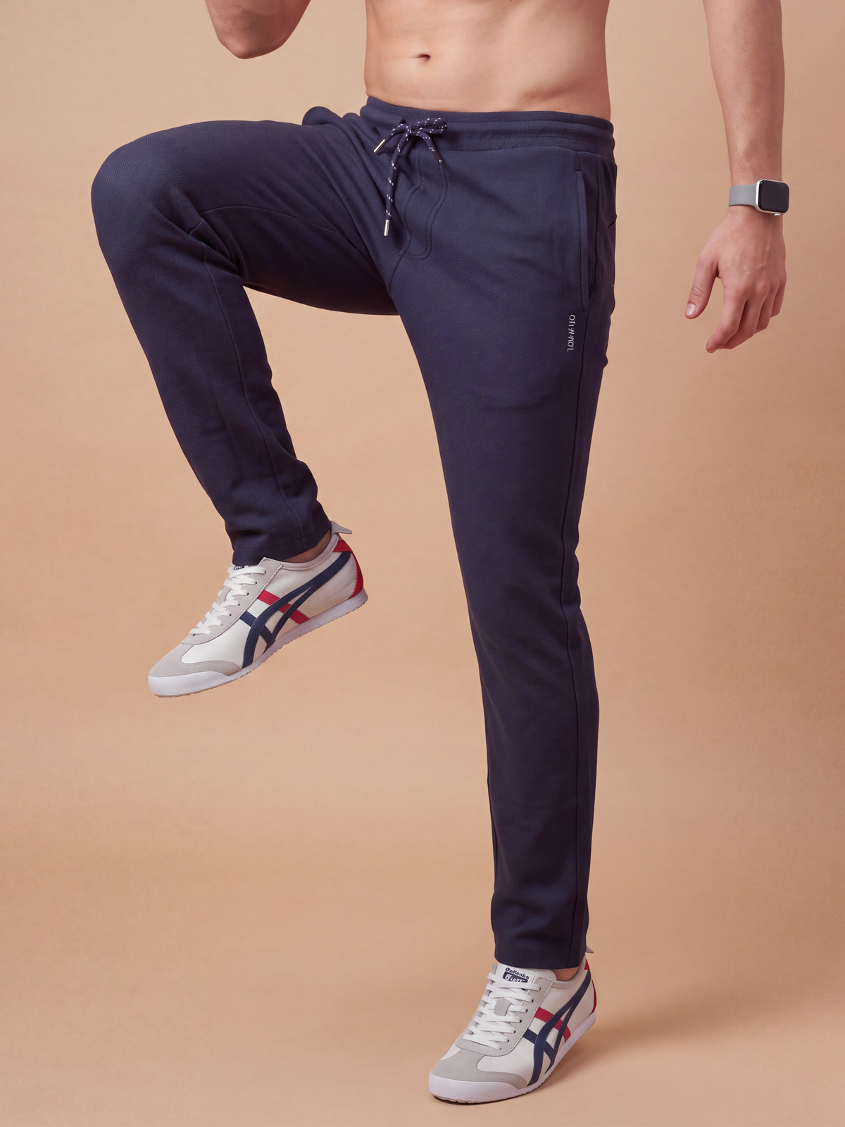 Cotton Rich Aeroflex Structured Navy Track Pants AFT2