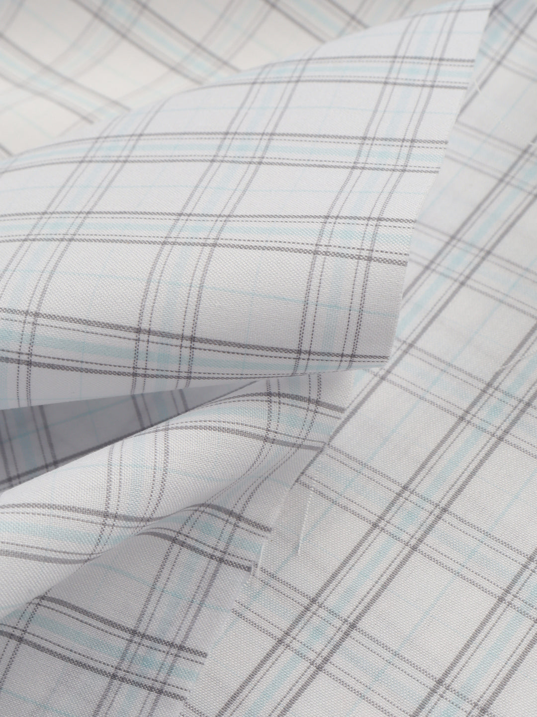 Men Cotton Rich Checked White with Green Shirt Fabric High Style