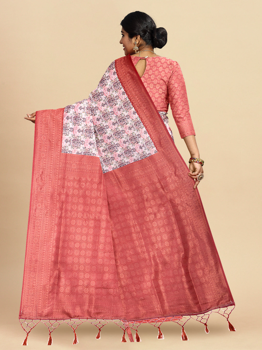 Women  Maroon Colour Stylish Art Silk Fancy Jari Border Saree SS104