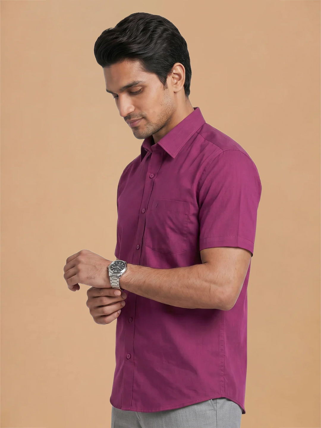 Pack of 2 | 100% Cotton Smart Fit Shirts - Deep Pink & Blue