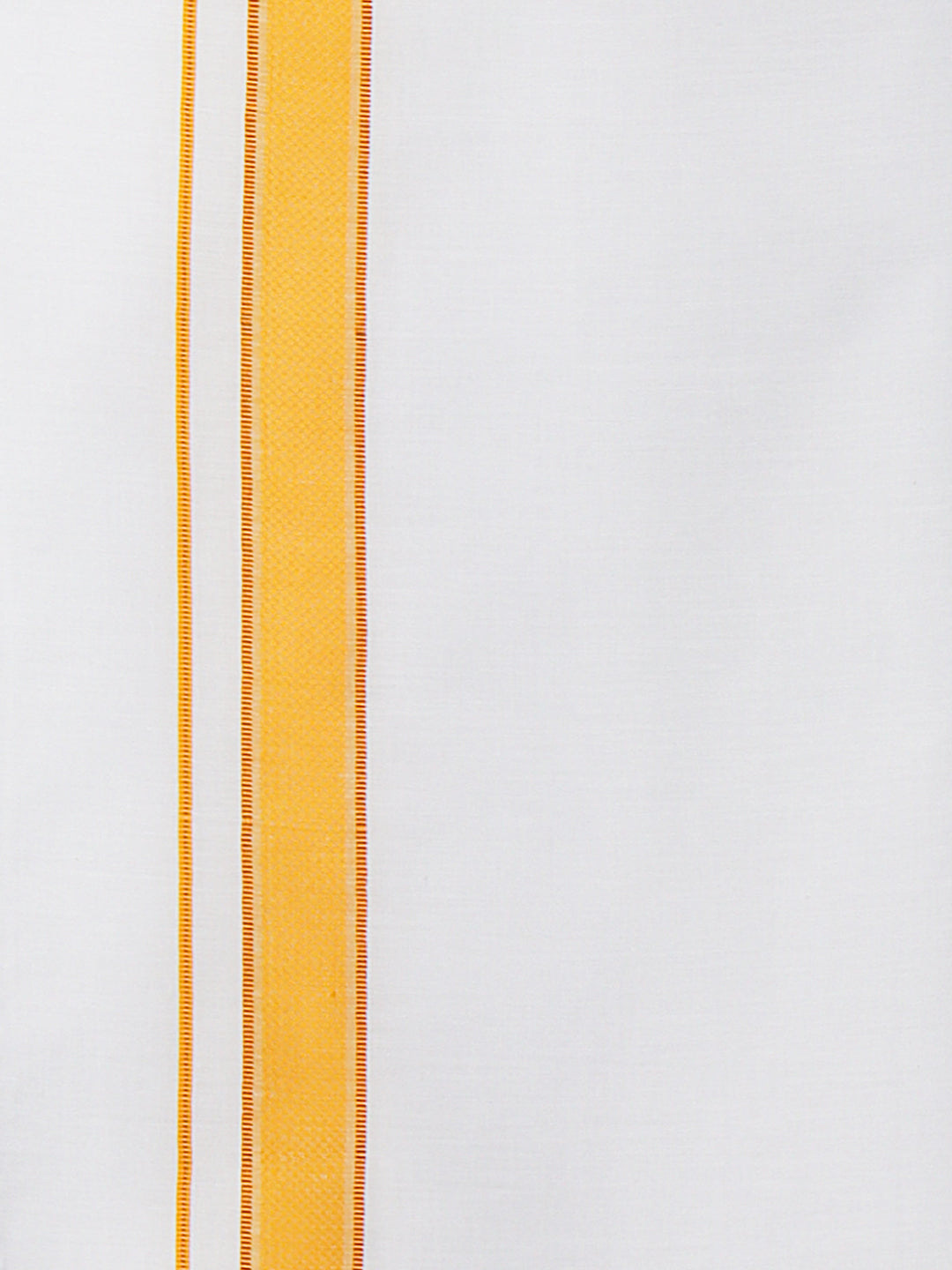 Men Yellow Adjustable Pocket Dhoti with Fancy Border GACJ15