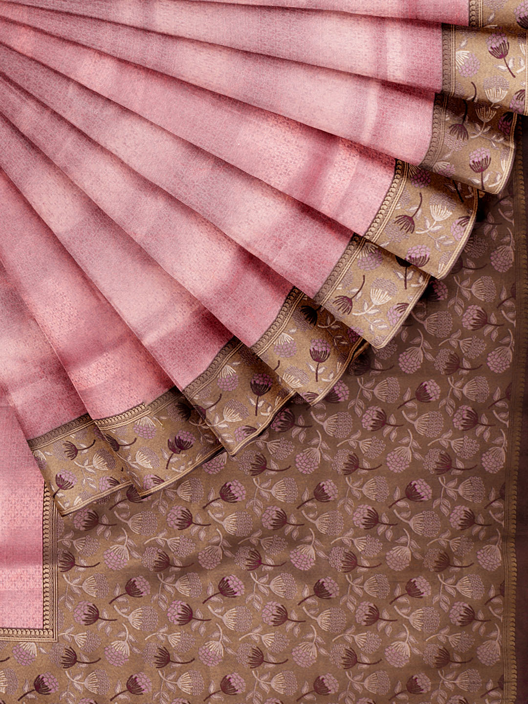 Women Pink Art Silk Printed Saree ASS75